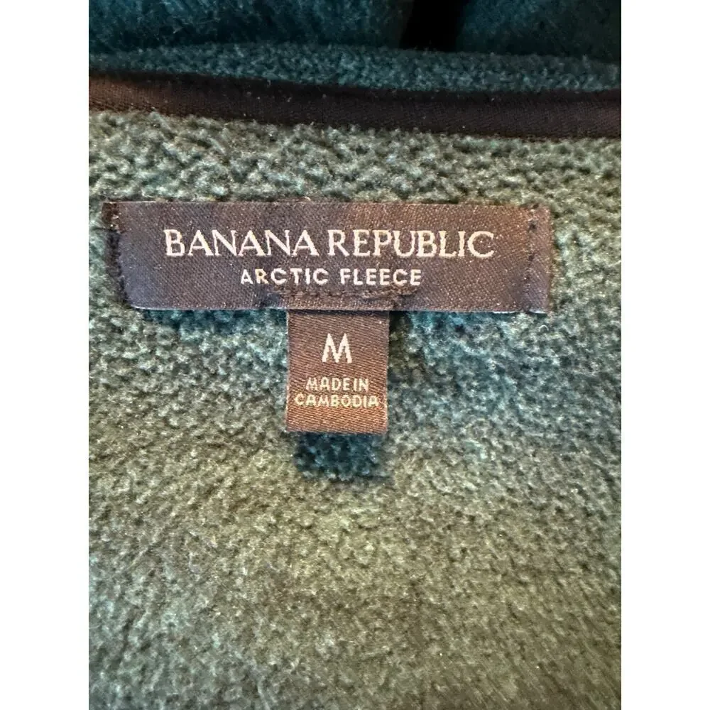 NEW Banana Republic Artic Fleece Full Zip Hoodie Pine Green Men’s M